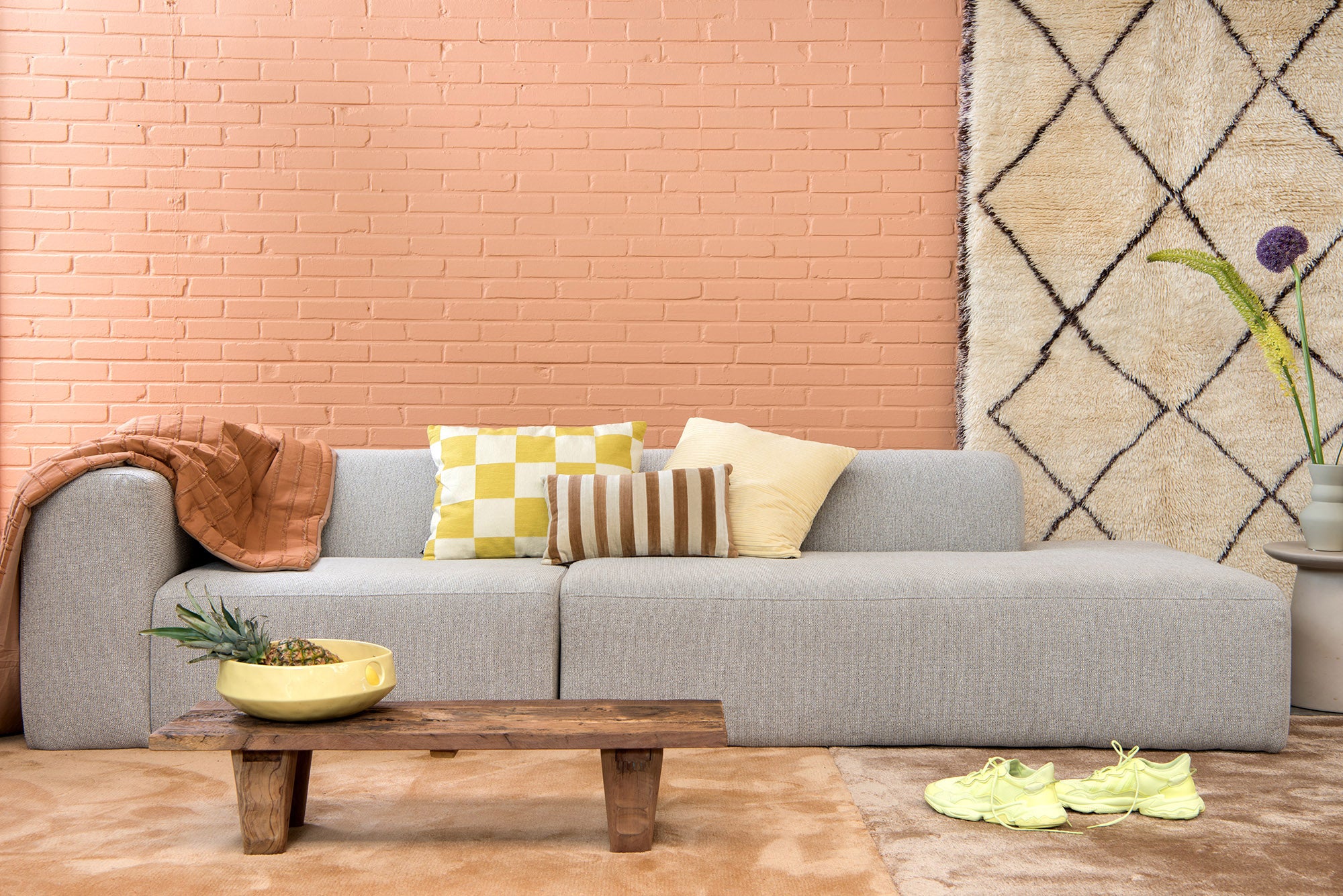 4X6 SOFA X6 modulaire bank D links beige melange - 285 cm