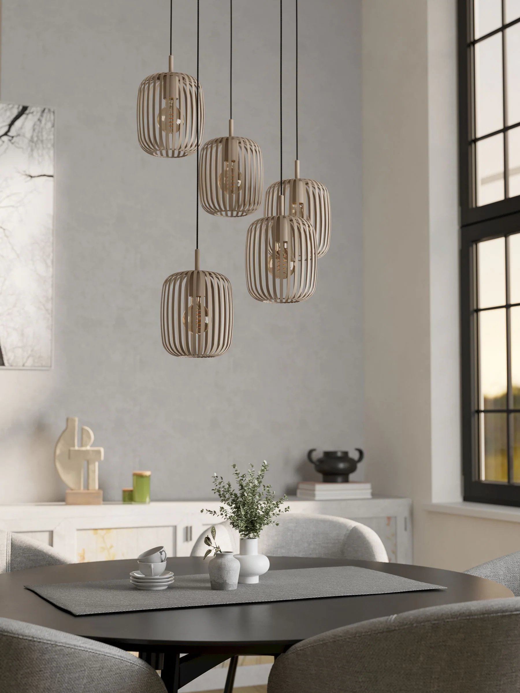 Eglo Romazzina - Moderne stalen plafondlamp met 5 lampen