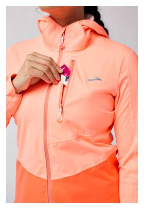 Veste imperméable Brooks High Point 2 Corail/Rouge Femme