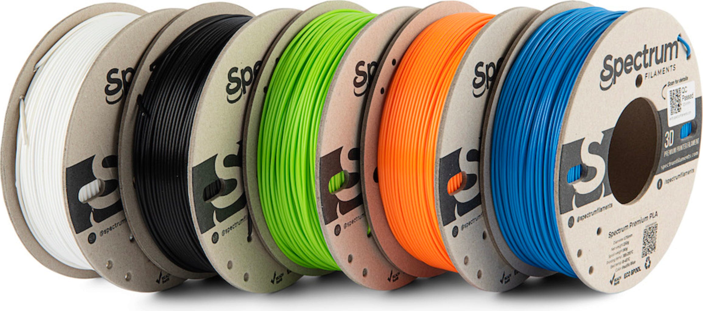 Spectrum  5er-Set PLA Premium, 1,75 mm (1.250 g)    Filamente auf ökologischen Pappspulen