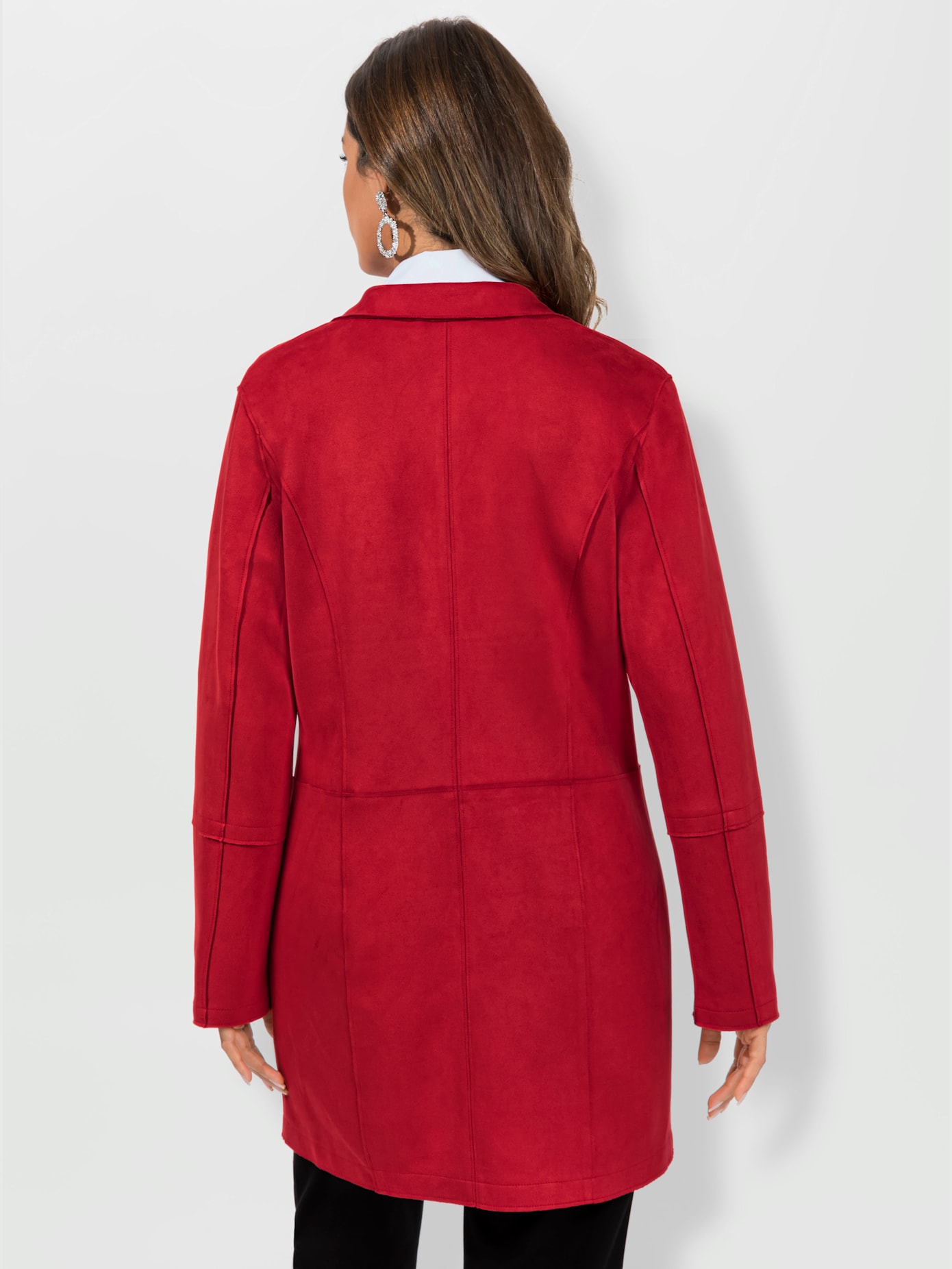 Blazer long au toucher velouté
