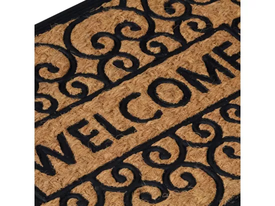 Tapis de porte demi-rond 45x75 cm caoutchouc et fibre de coco