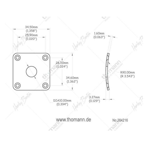 Harley Benton Parts SC-Style Jack Plate CH