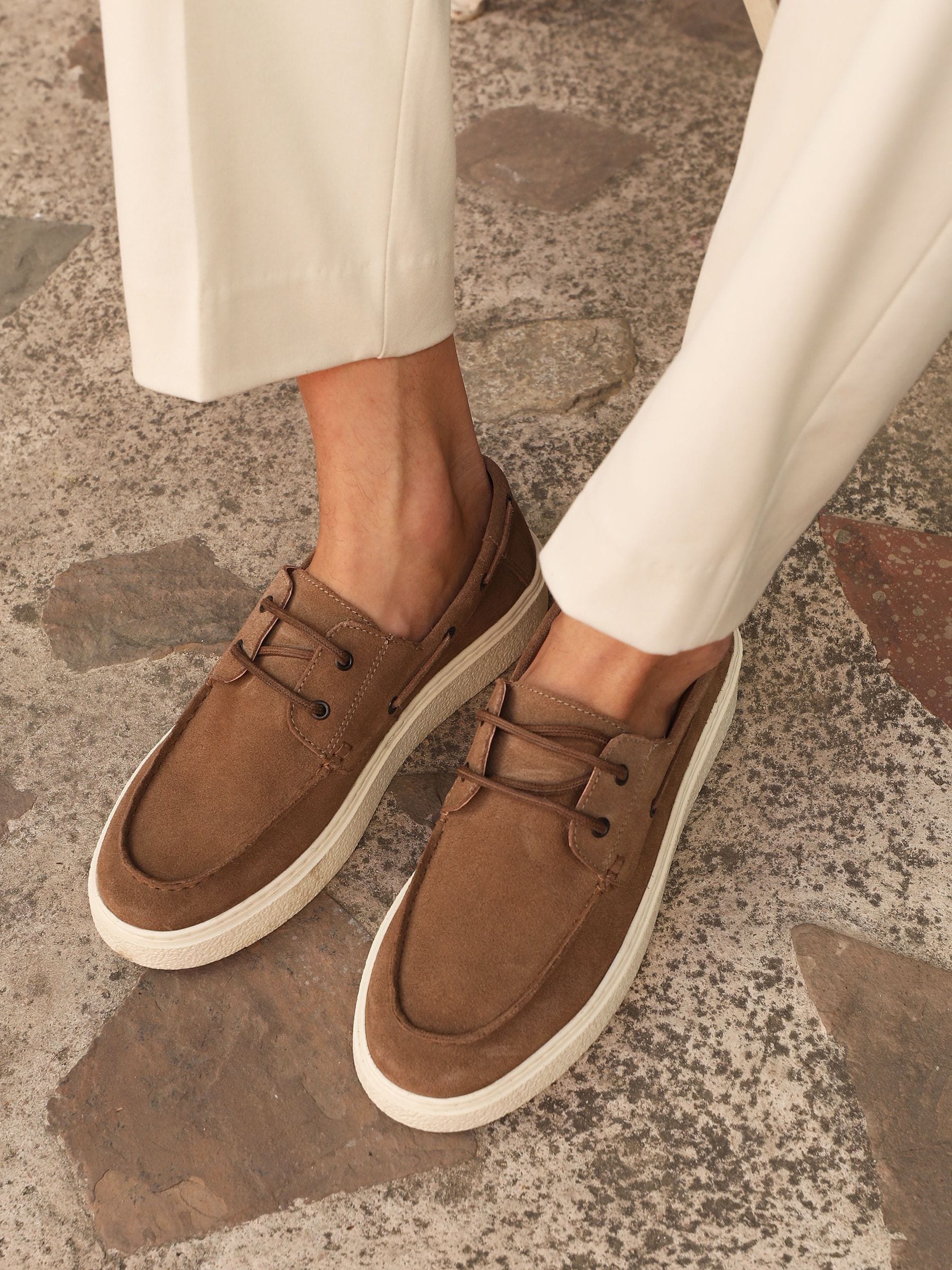 Off The Hook Daly Suede Leather Casual Lace-Up Boat Shoes