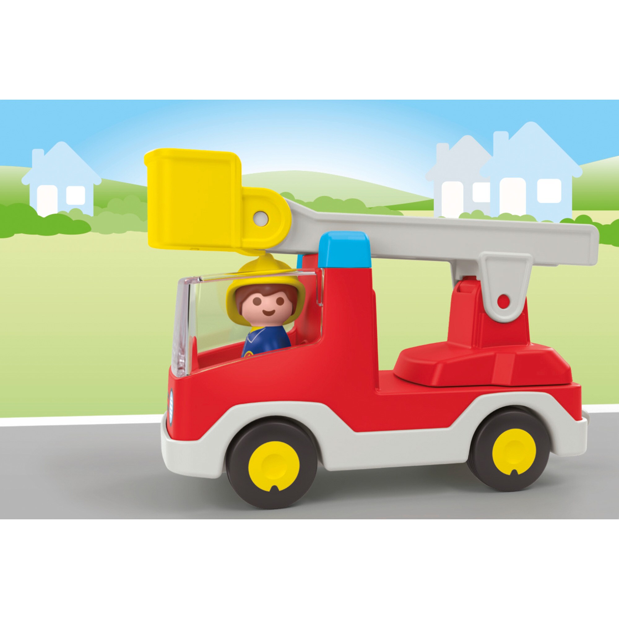 PLAYMOBIL Konstruktionsspielzeug Junior: Feuerwehrleiterfahrzeug