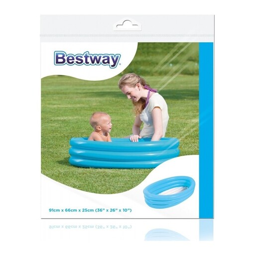 Piscina inflável Bestway 29L para crianças, modelo oval 51034, dimensões: 91x66x25cm