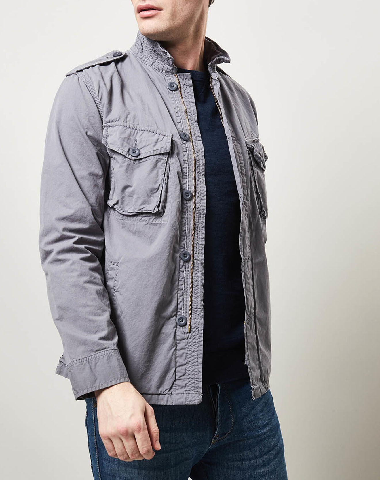 Hartford Veste Joshua bleu gris