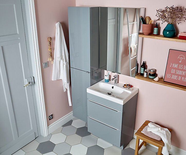 Plan vasque blanc GoodHome Mila 60 cm