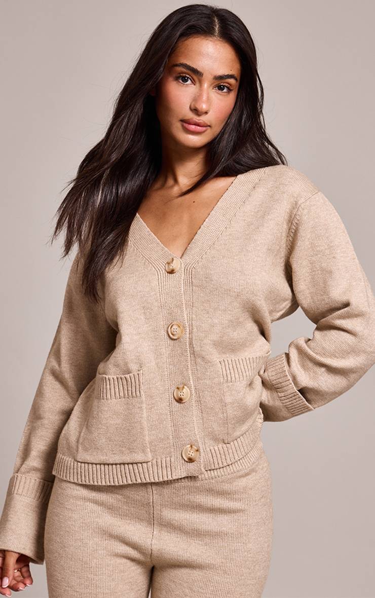 Avoine Cardigan Petite À Revers Retroussés