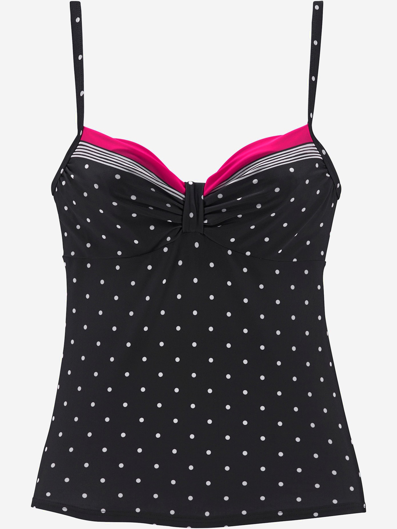Haut de maillot de bain à armatures mélange tendance de rayures et de pois