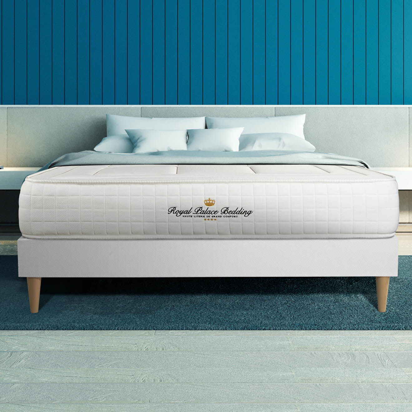 Royal Palace Bedding Ensemble matelas à mémoire de forme & sommier Balmoral blanc - 90x200 cm
