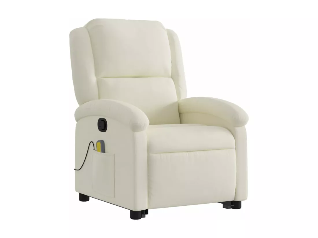Fauteuil massant inclinable Crème Velours