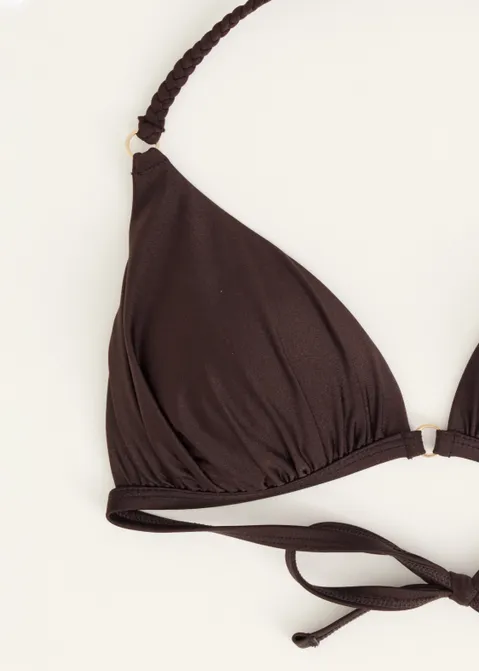 Glitter triangel bikini top bruin (BRN.D)
