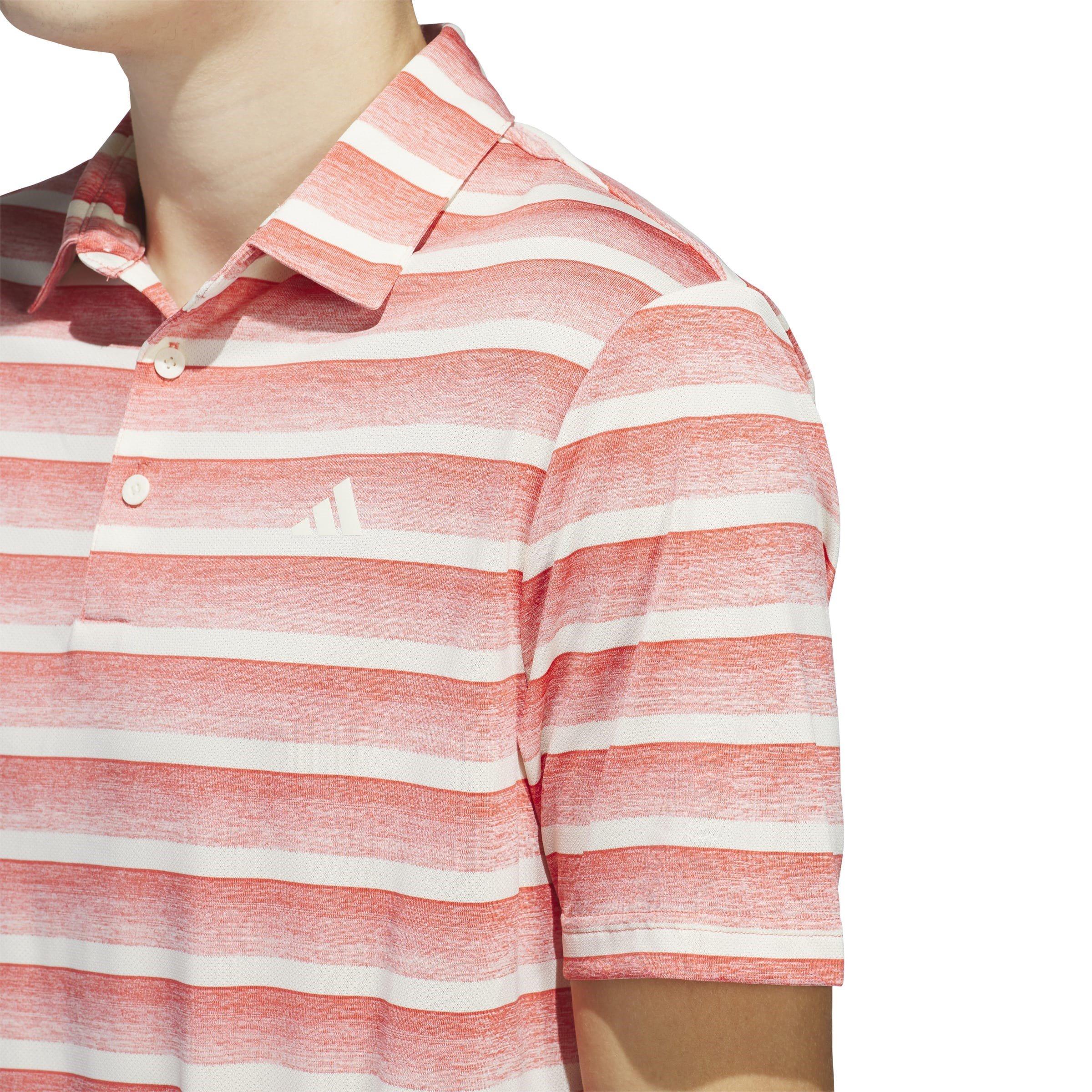 adidas Two Colour Striped Polo Shirt Mens