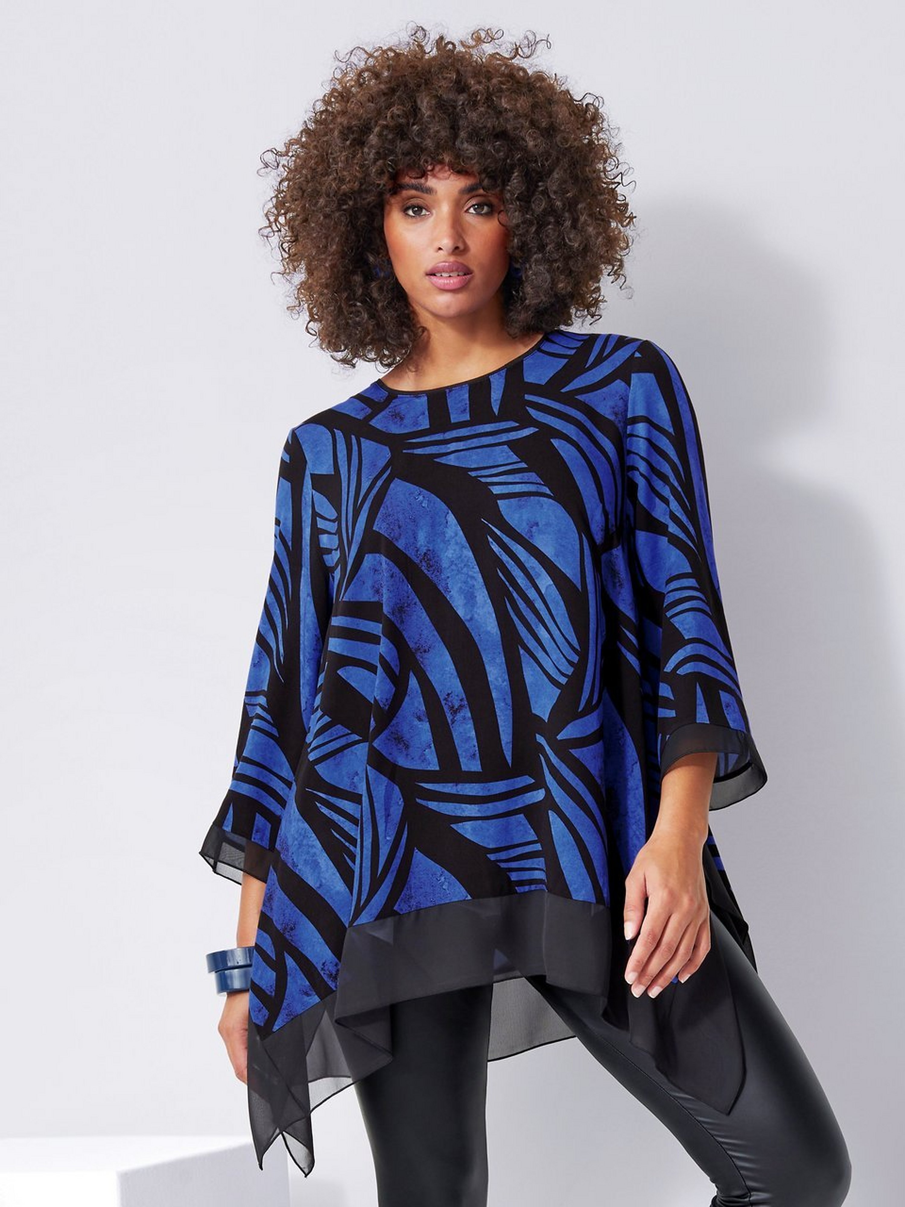 Long-Bluse mit 3/4-Arm
