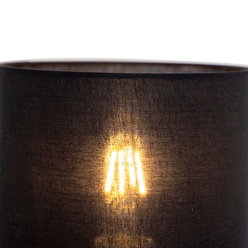 Art Deco wandlamp goud met katoenen zwarte kap - Stacca
