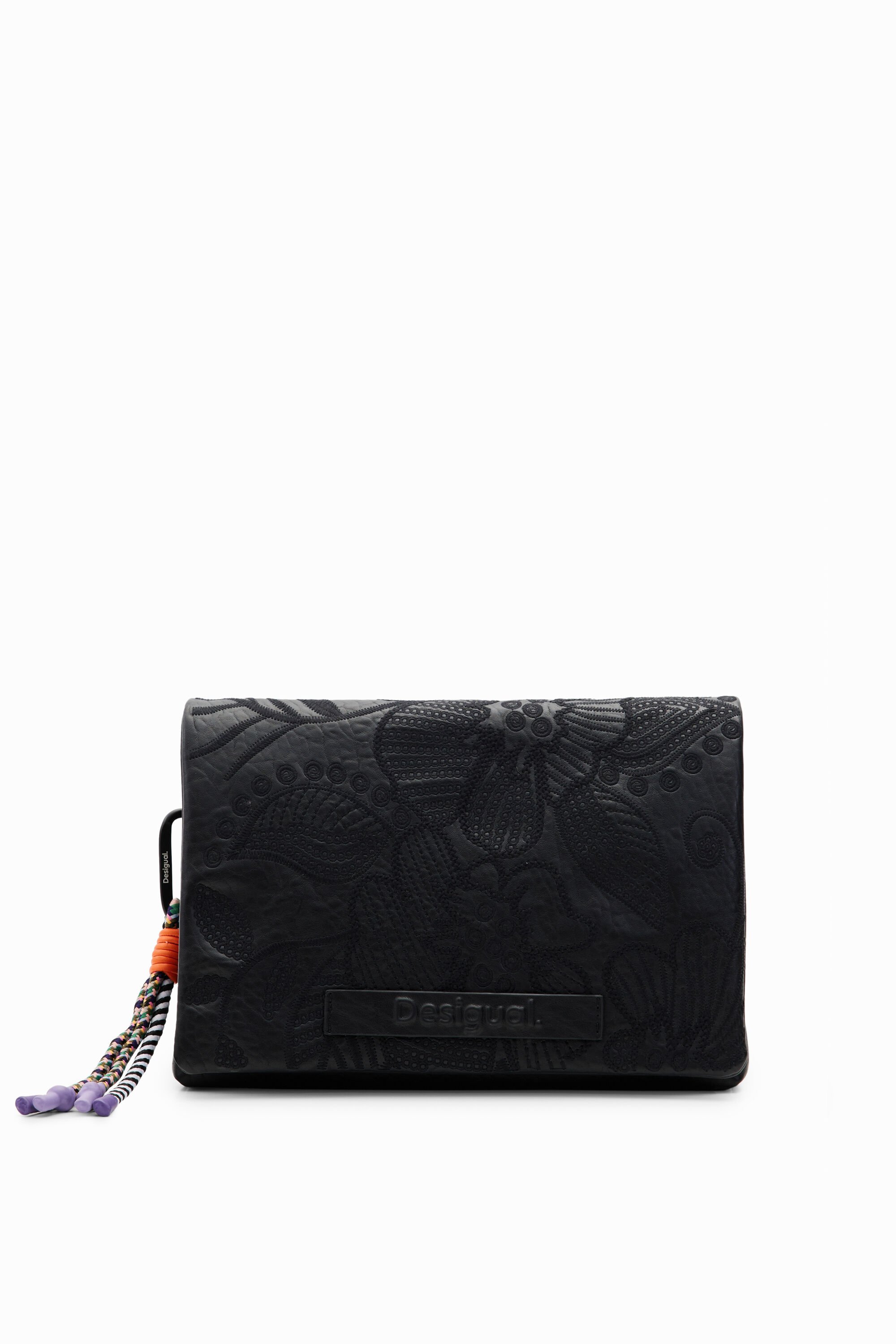 Sac à bandoulière moyen broderie fleurs