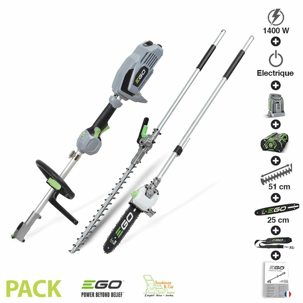 Pack élagage entretien arbres et haies avec moteur chargeur batterie 56v egopower