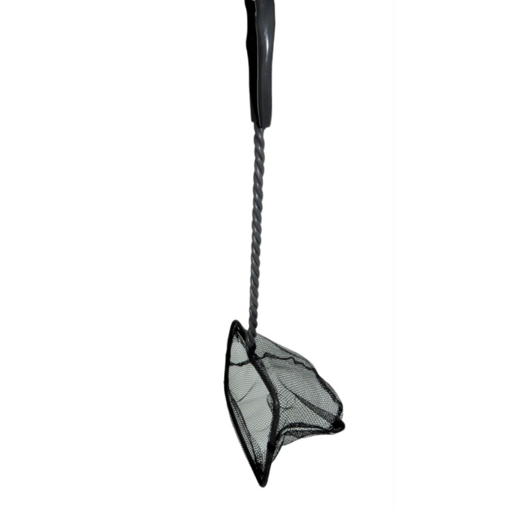 Epuisette filet noir, maille moyenne, 10 cm x 8.5 x 32 cm, aquarium