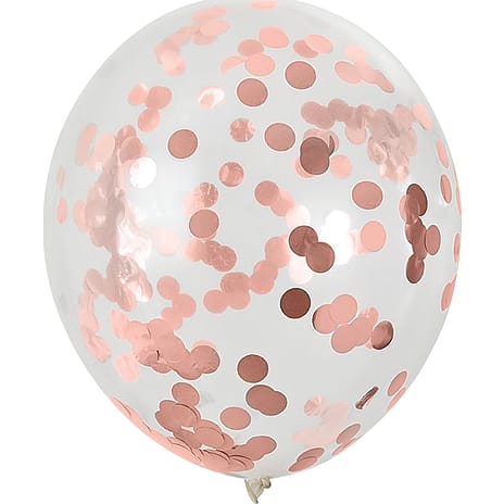 Konfetti balloner 4-pak - Rosegold
