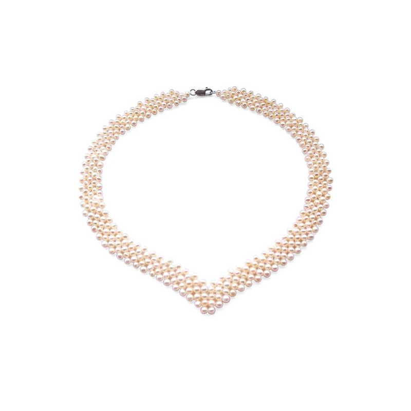 Collier 5 rangs en Perles de culture et Argent 925