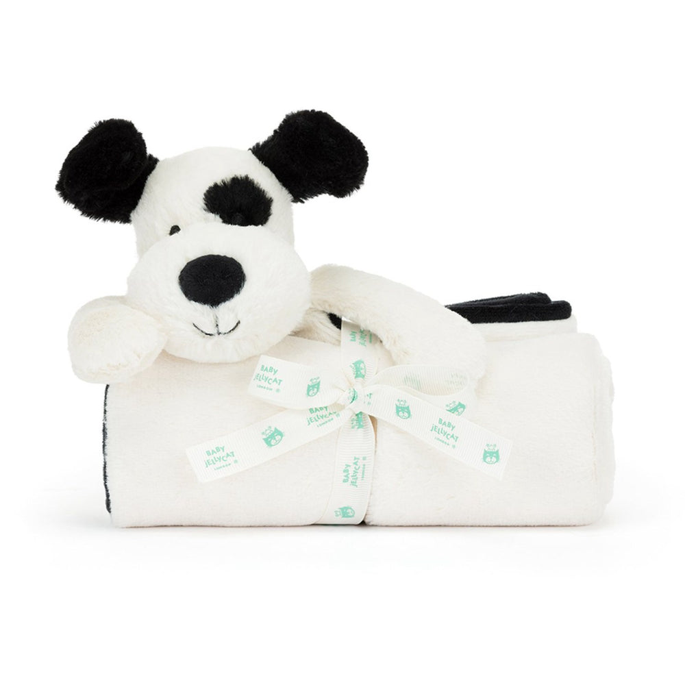 Køb Jellycat Bashful Sort & Creme Hvalp Nussetæppe