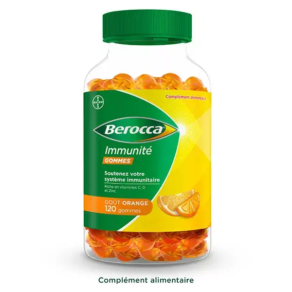 Berocca® Immunity 120 gomas Multivitaminas e Minerais Suplemento Alimentar Sabor Laranja