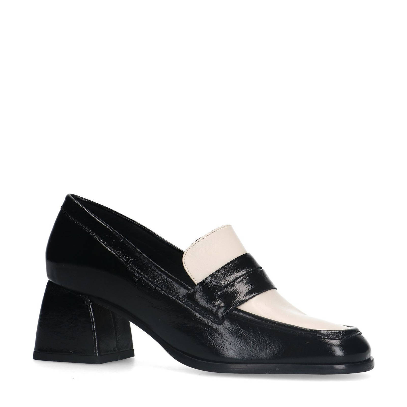 Manfield lakleren pumps zwart/wit
