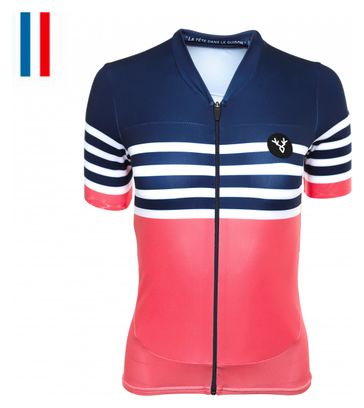 Maillot Manches Courtes Femme LeBram Tourmalet Saumon Coupe Ajustée