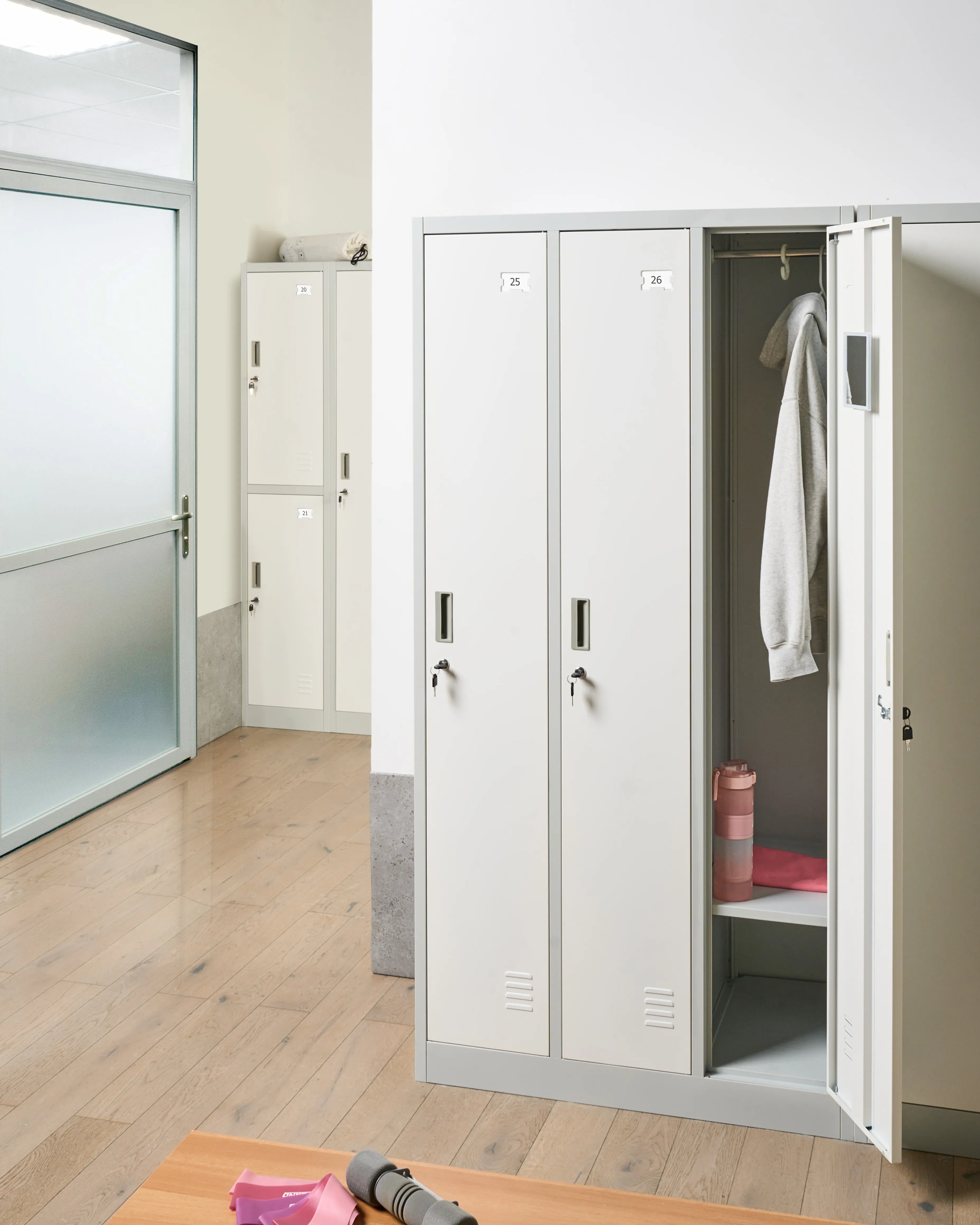 Locker met 3 deuren ATHLETE Metaal Grijs/wit