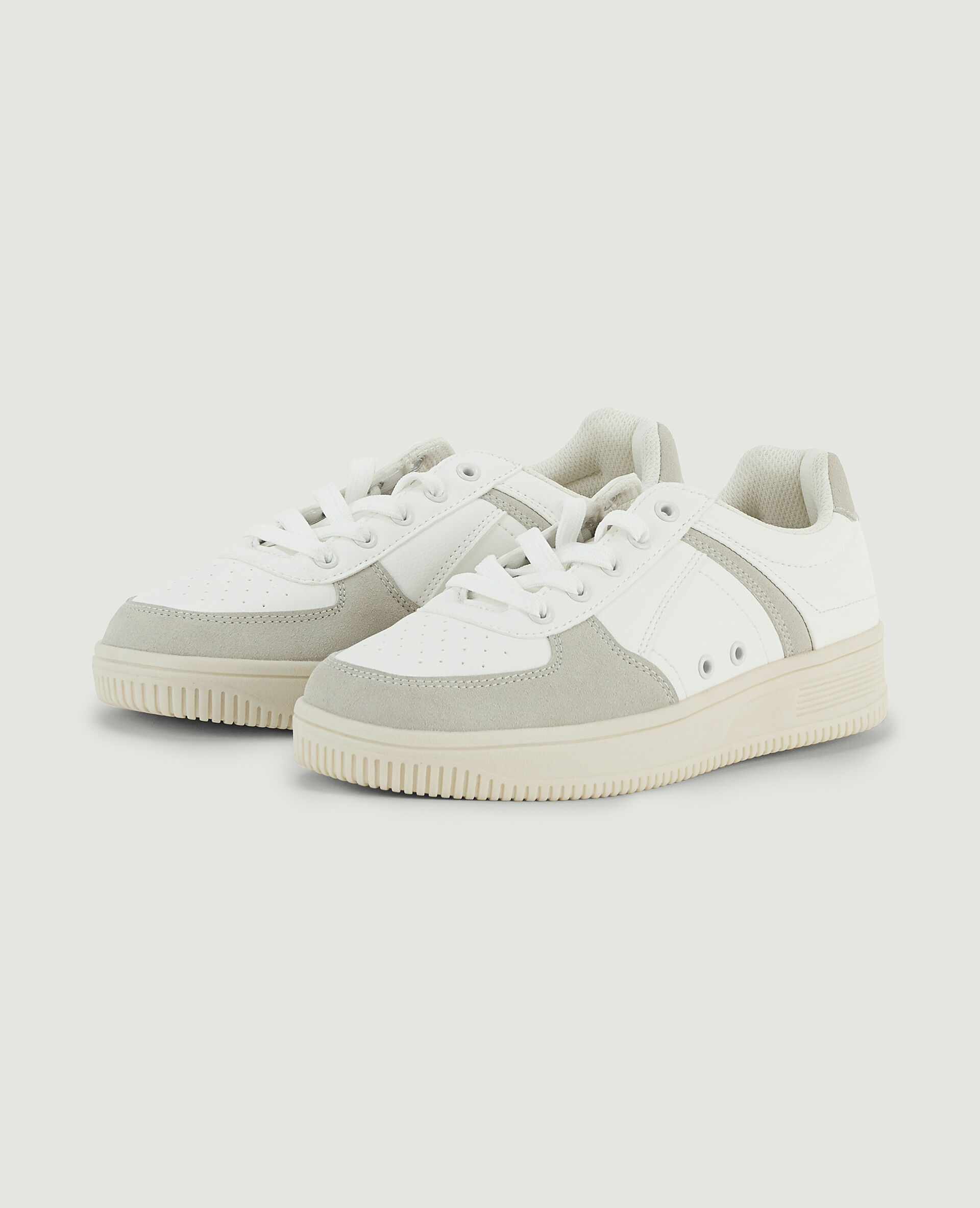 Sneakers bi-matière - Beige