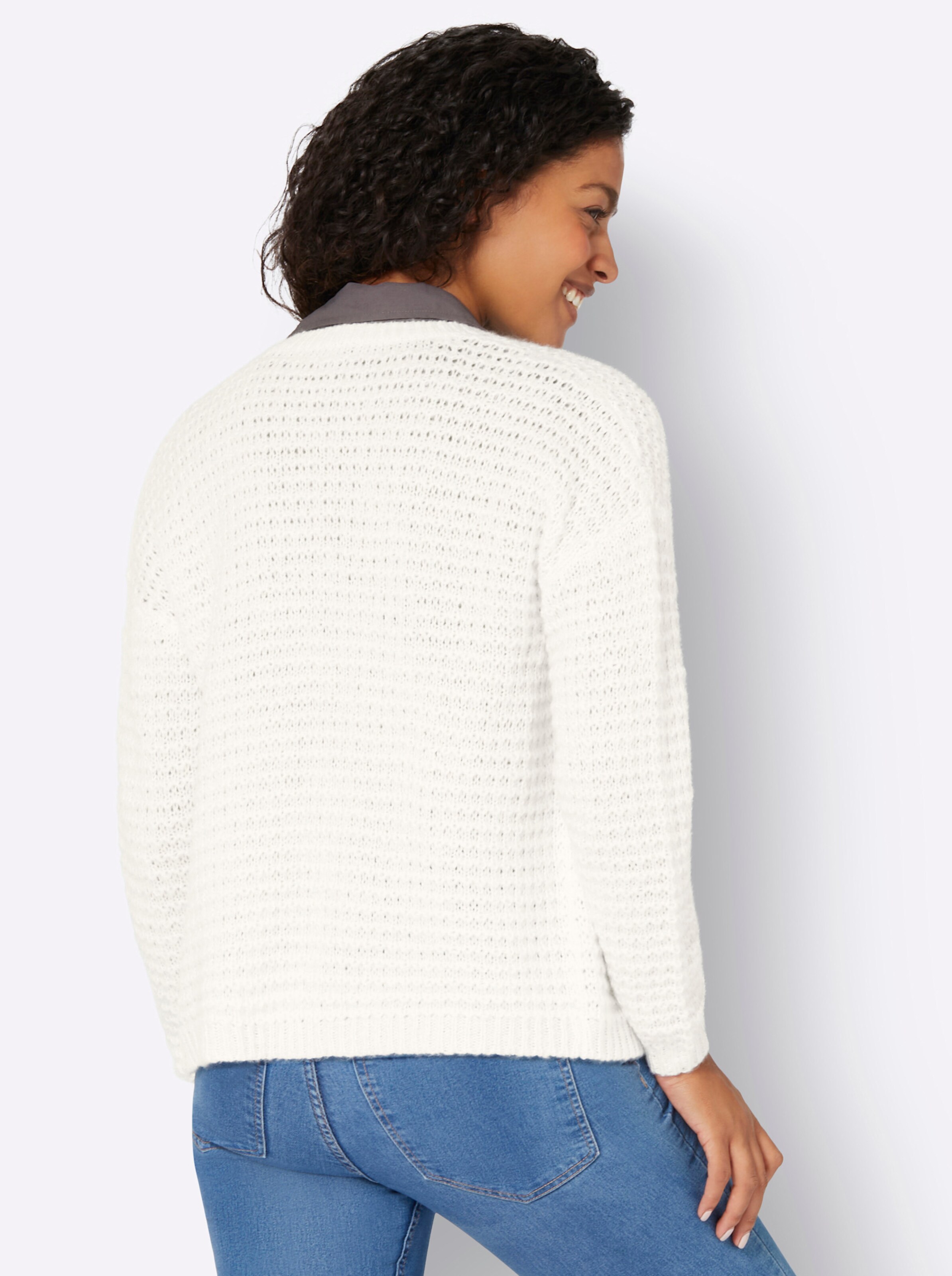 Strickjacke in ecru