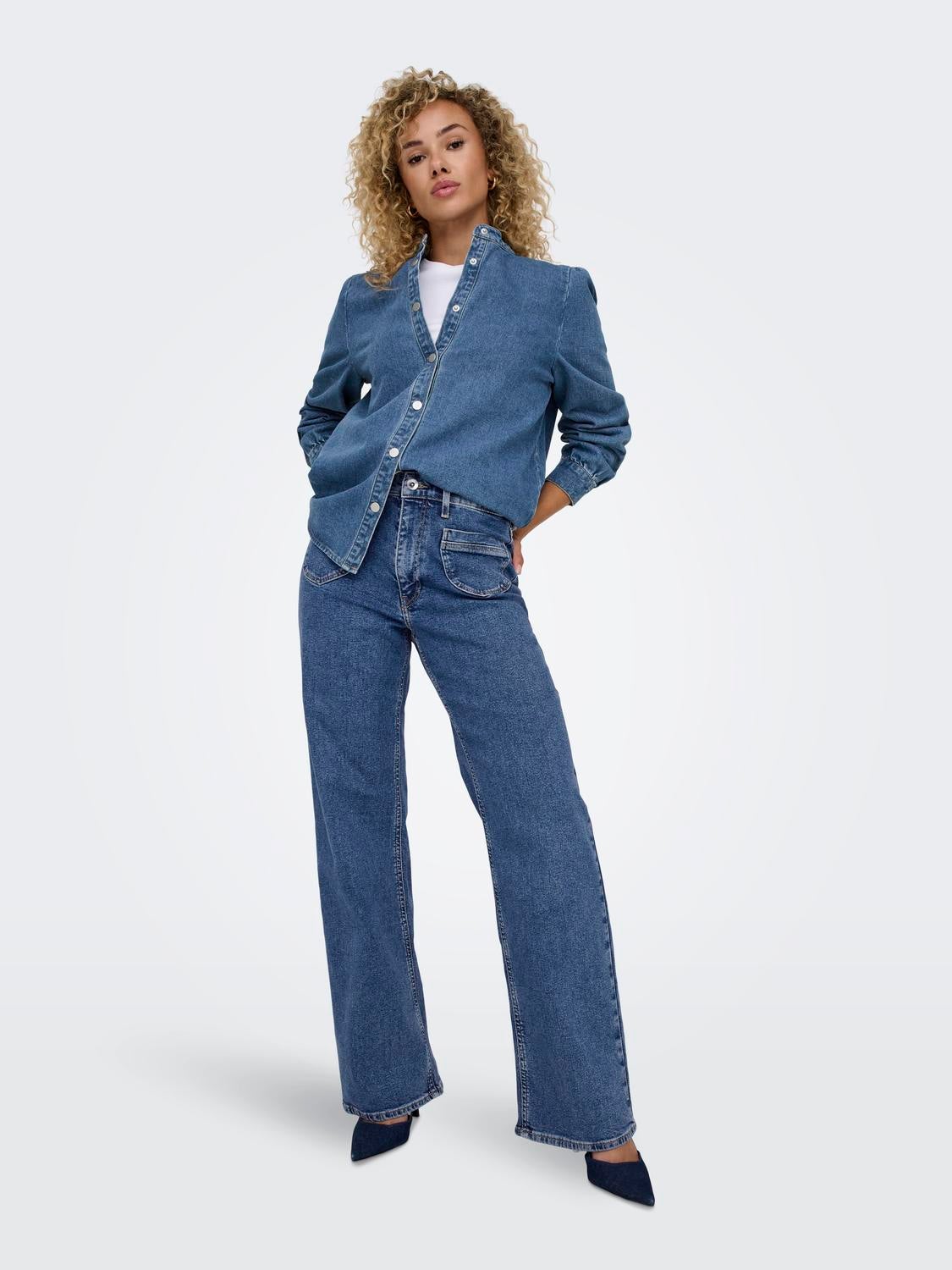ONLBELLE Jeanshemd Medium Blue Denim