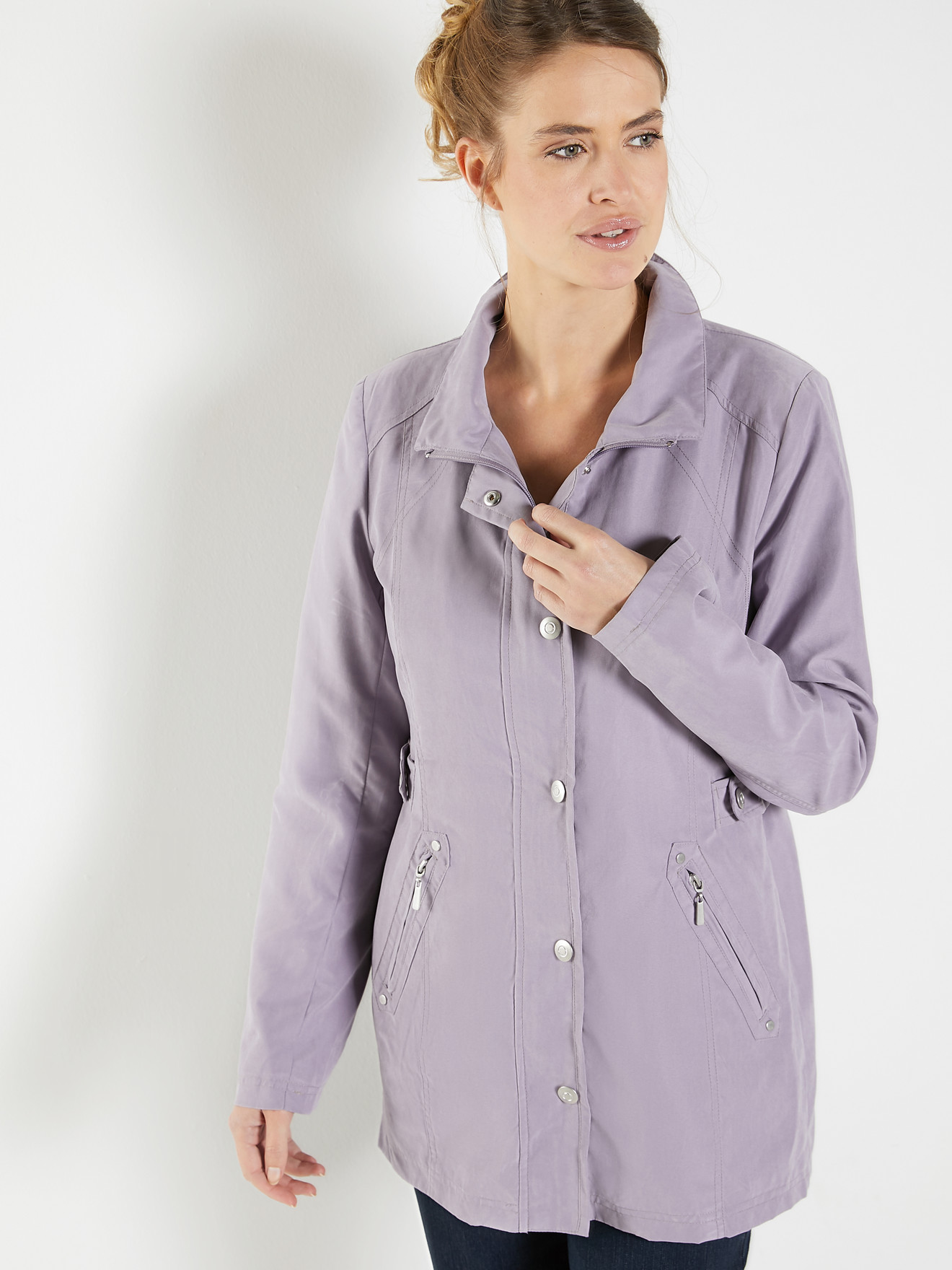 Parka déperlante toucher peau de pêche