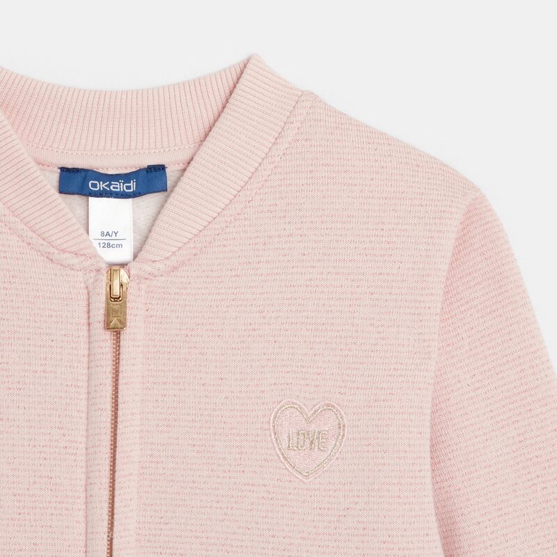 Teddy zippé irisé rose fille