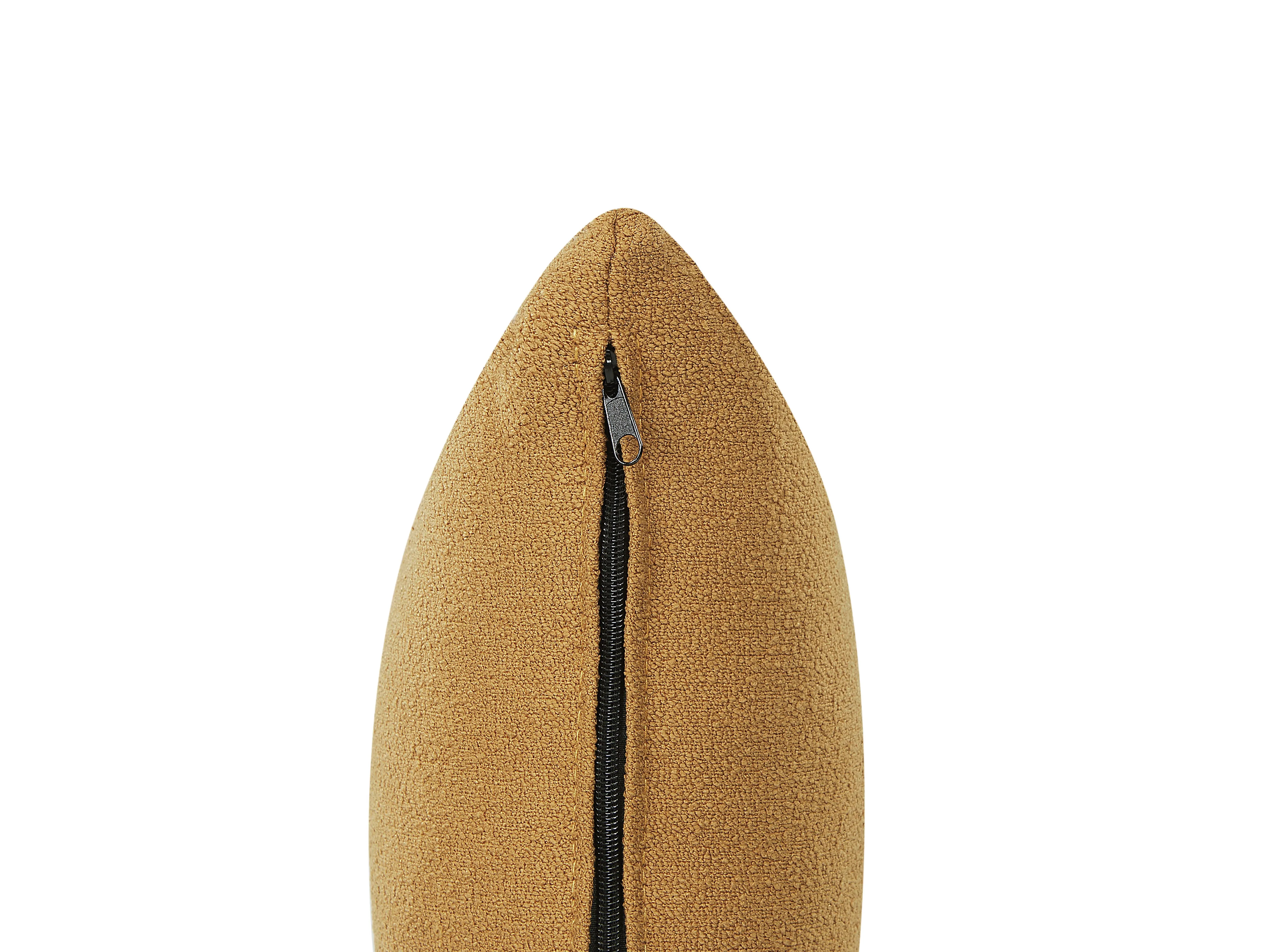 Linkszijdige chaise longue CHEVANNES Bouclé Mosterdgeel