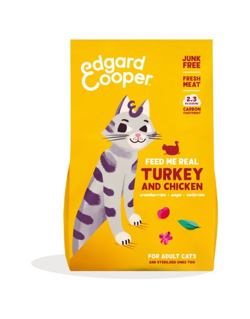 Edgard&Cooper Adult Kalkoen&Kip - Kattenvoer