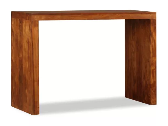 Table console Bois massif avec finition miel 110x40x76 cm
