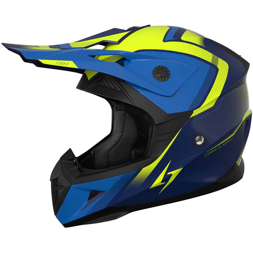 Stormer - Casque Dust Madness Bleu / Brillant / Jaune fluo