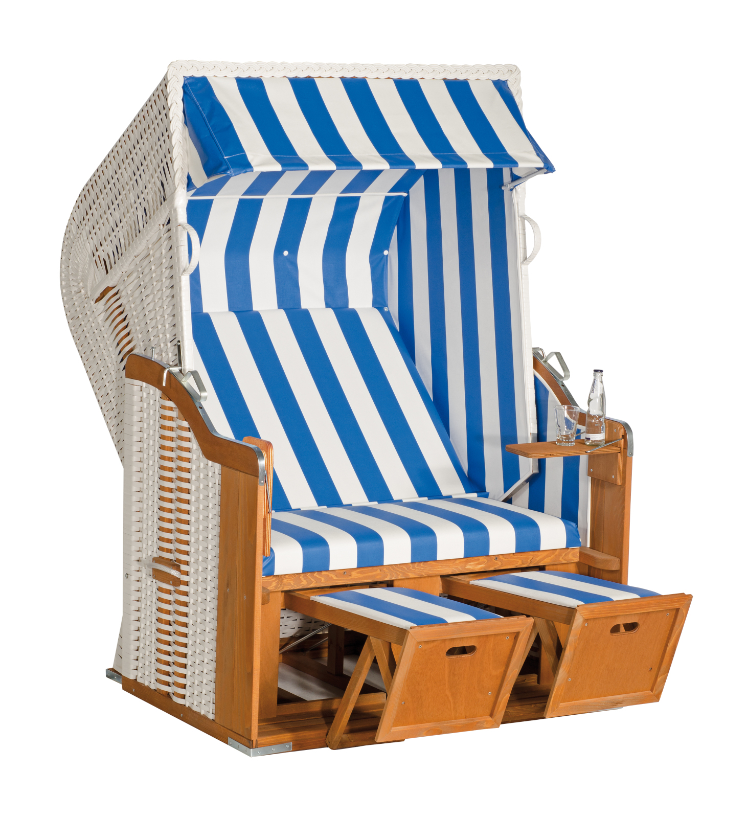Strandkorb RUSTIKAL 250 BASIC - Geflecht weiß - 125x160 cm