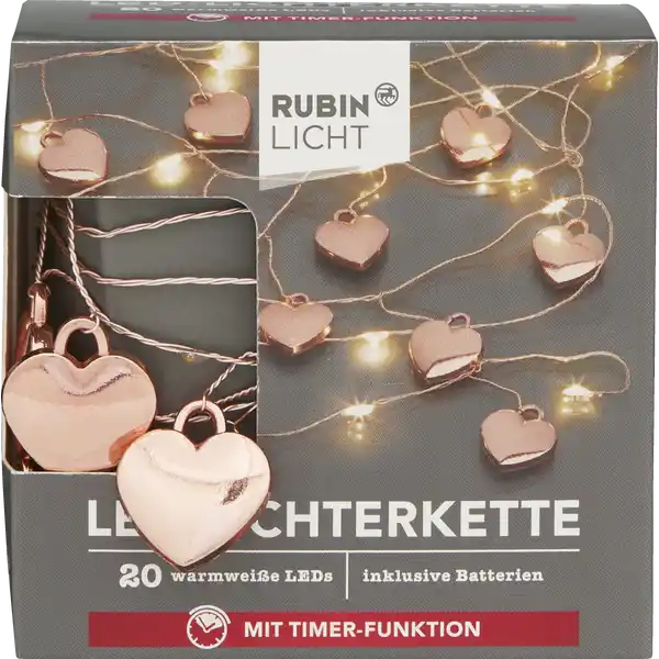 LED-Lichterkette Draht Herzen