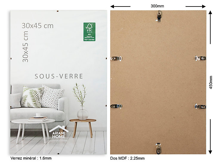 Cadre sous-verre Ariane Home l.30 x H.45 cm