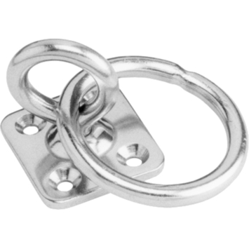 Dekplaat met ring draaibaar 6 mm rvs