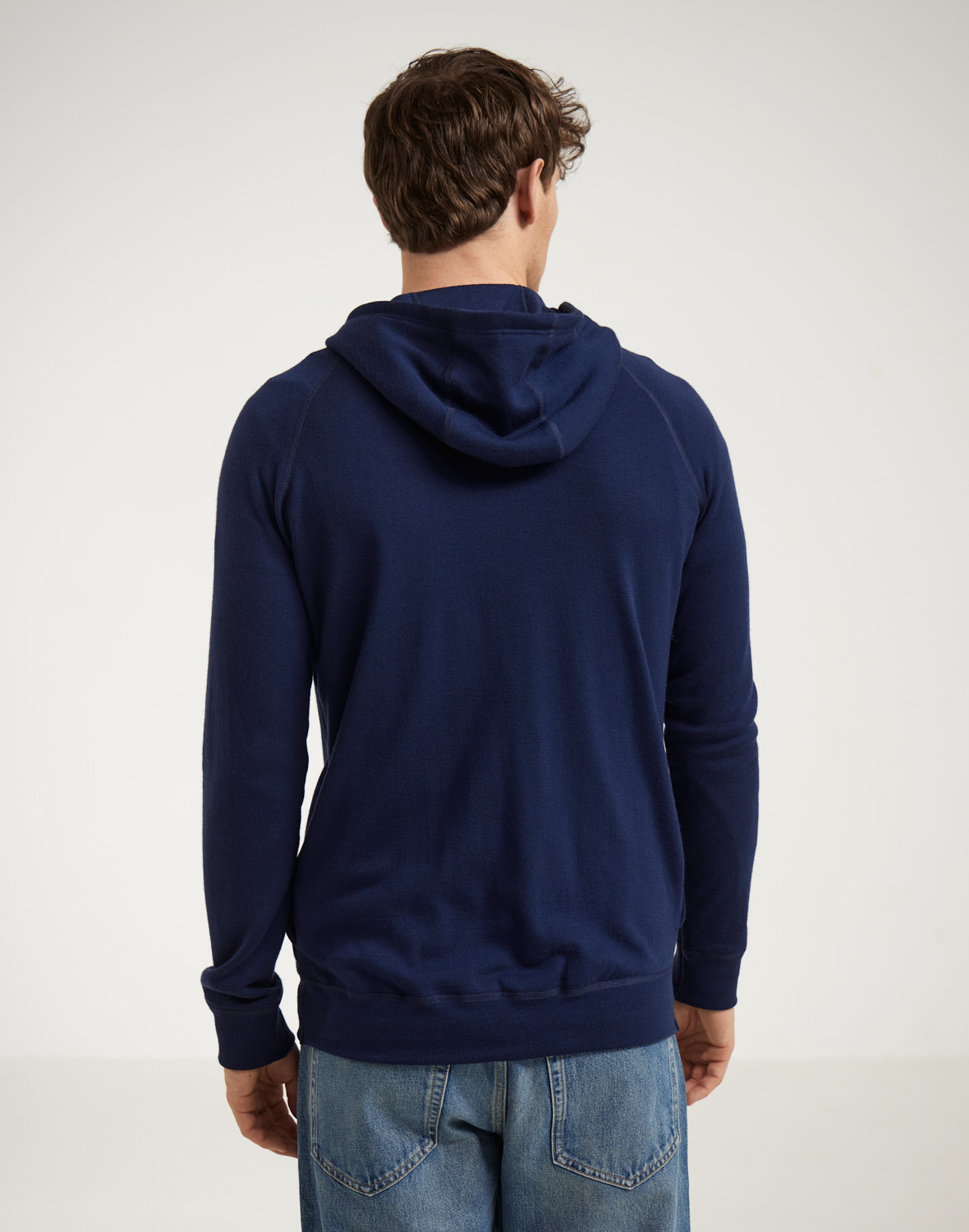 Vest met capuchon van merinowol terry voor heren