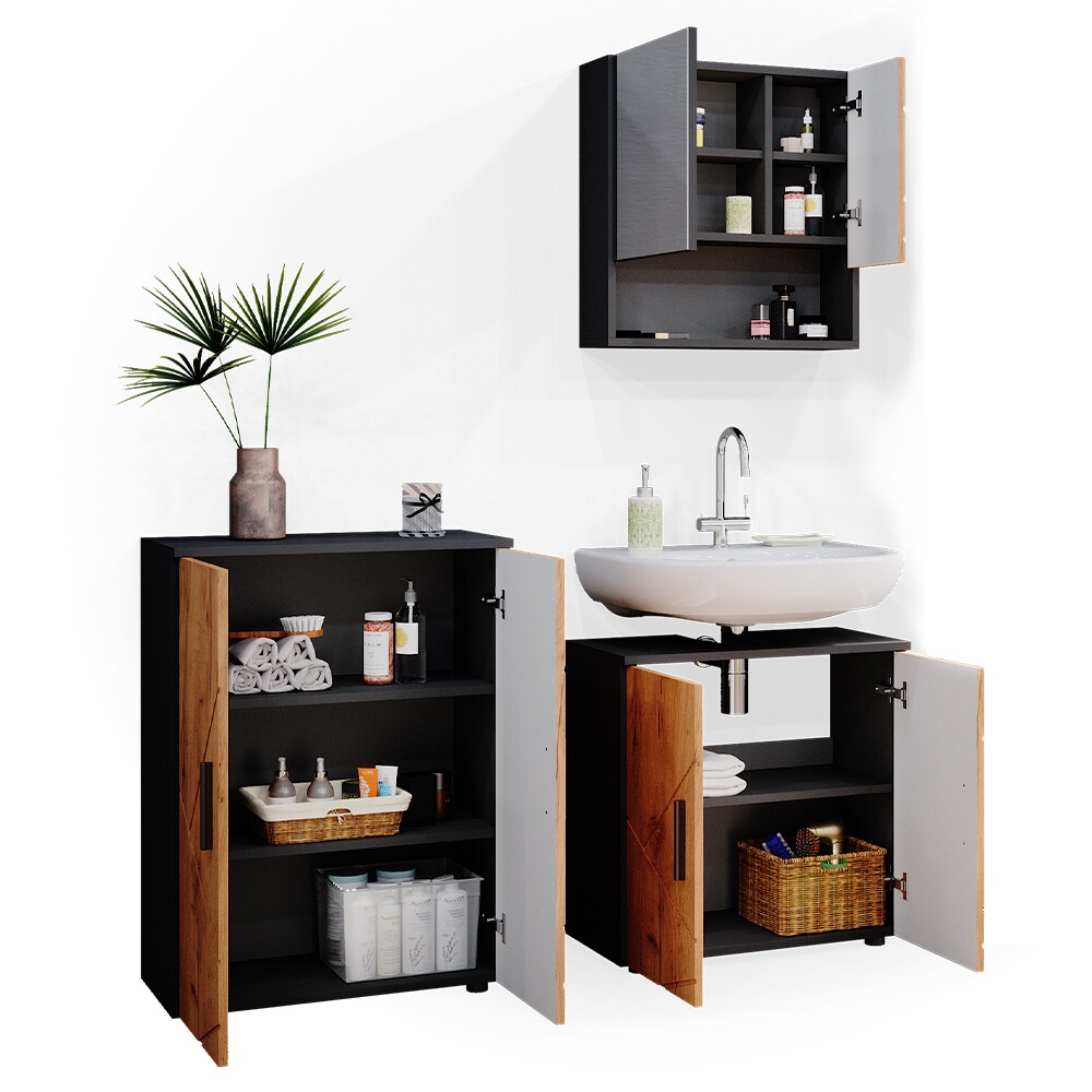 Vicco Badmöbel Set Badezimmermöbel Irma Spiegelschrank Unterschrank Badschrank