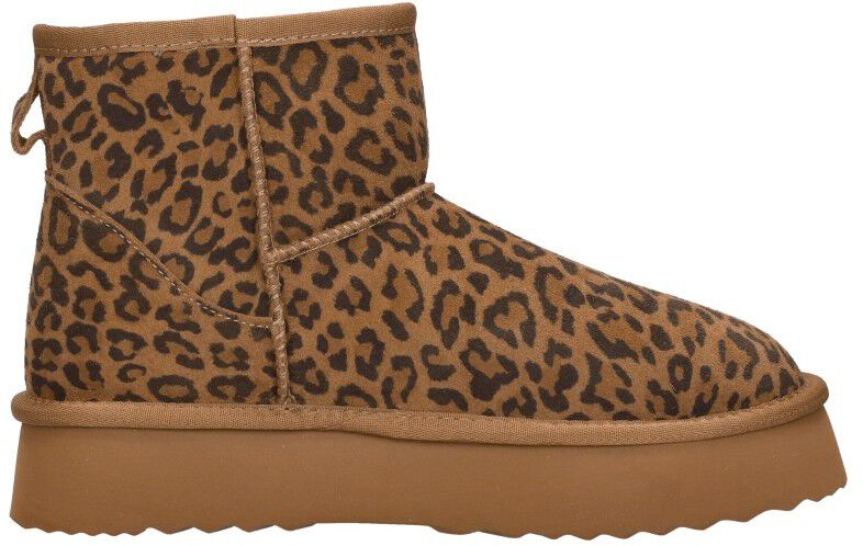 Shoecolate Enkellaarsjes Plat cognac