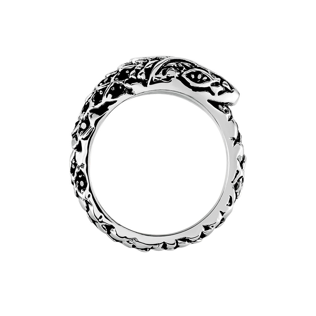 Bague Venin Acier Bicolore Oxyde De Zirconium