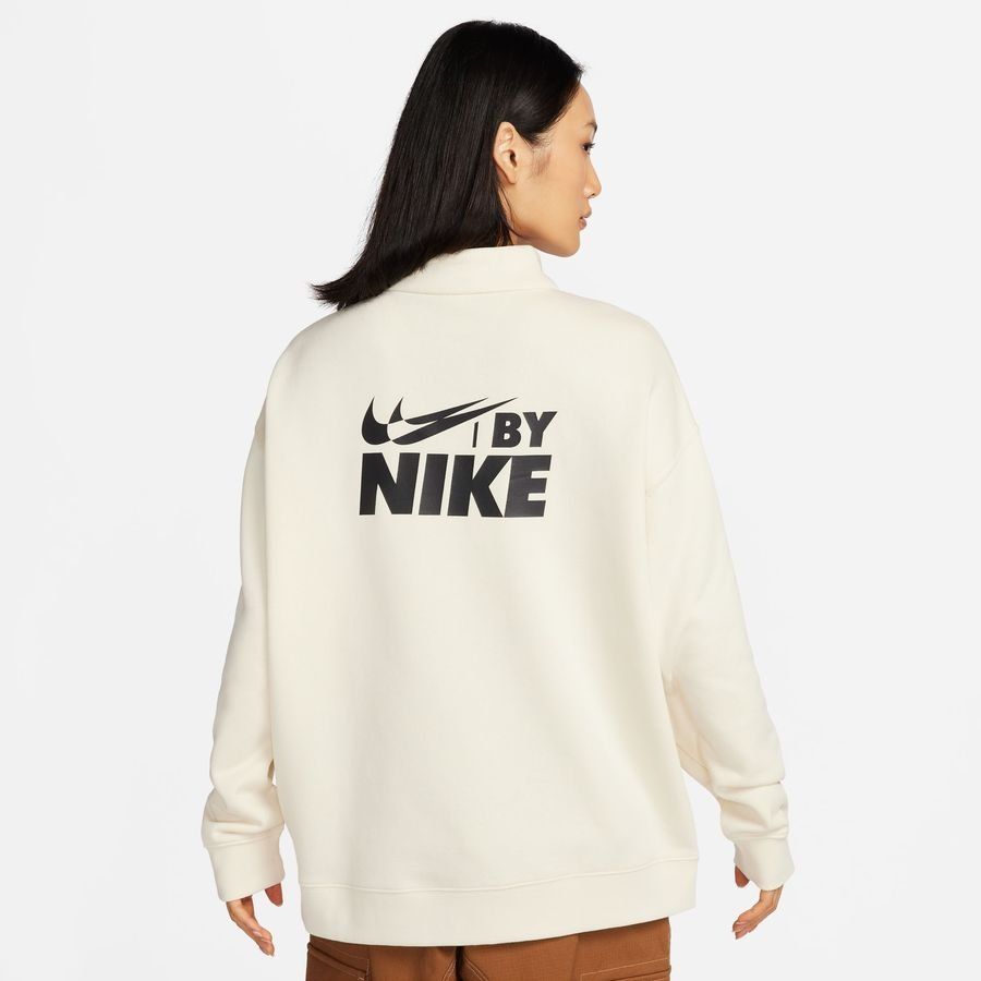 Nike Maillot NSW Fleece QZ - Blanc/Noir Femme