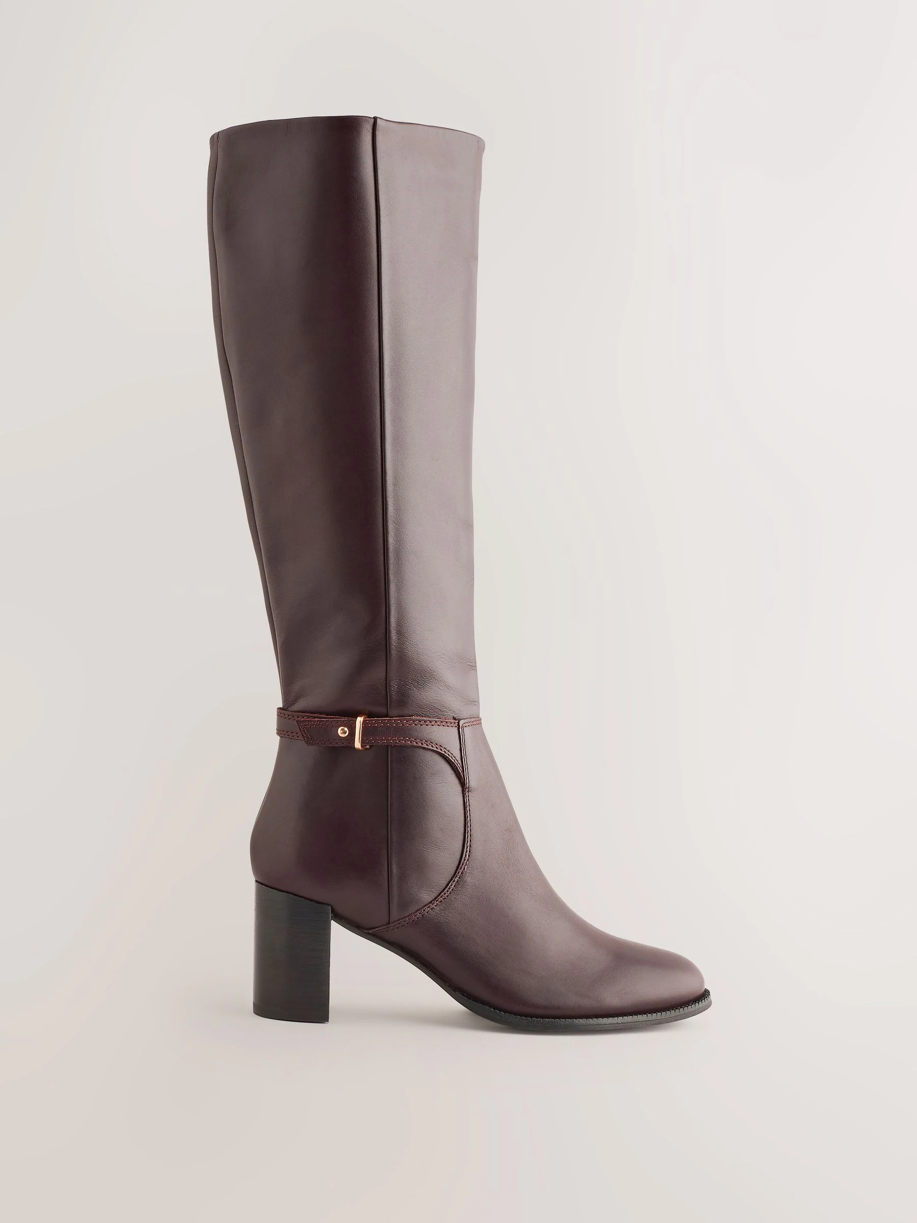 Chocoladebruin leer - Forever Comfort® kniehoge laarzen met hardware trim