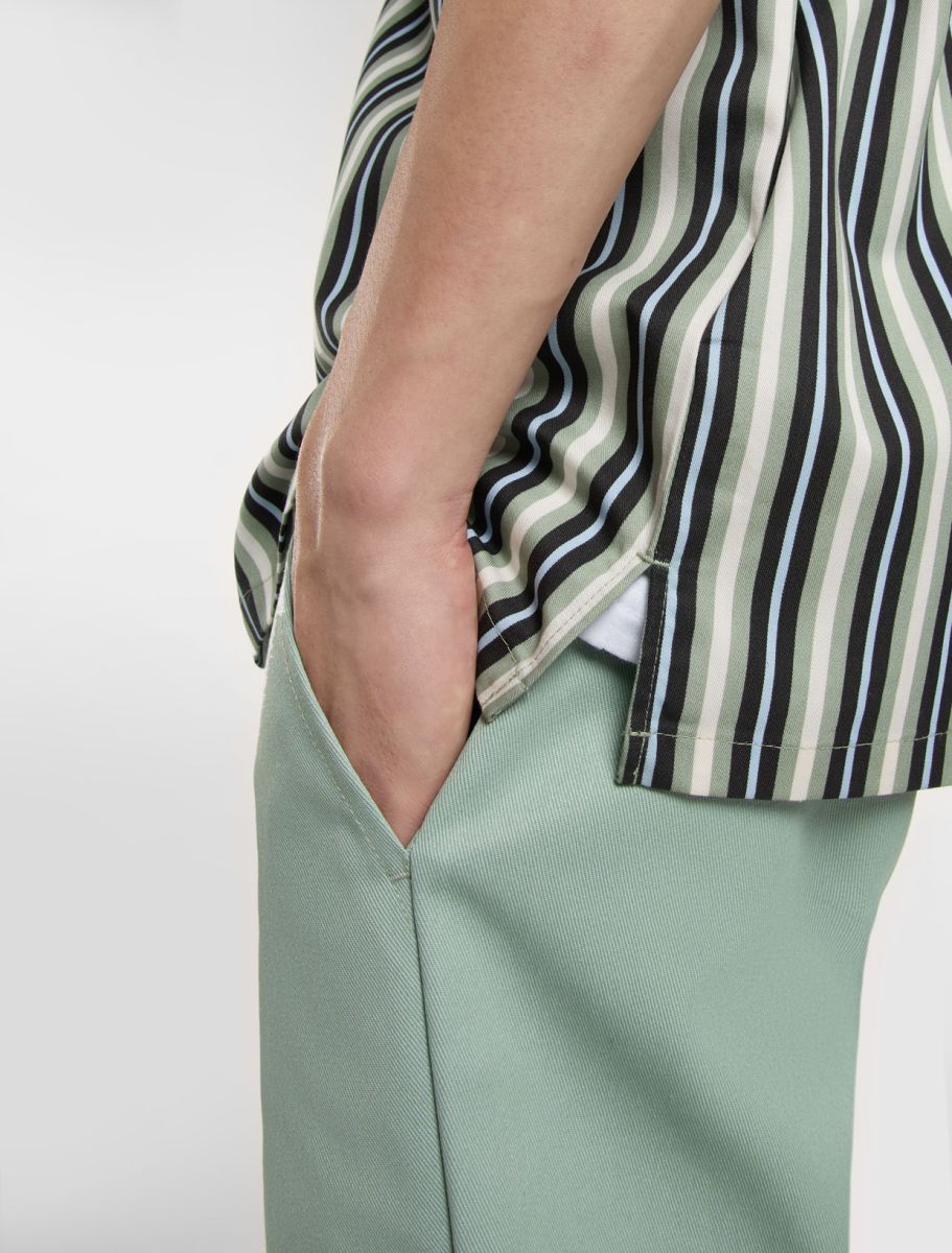 Dickies Multi Stripe Work Shirt SS Iceberg Green